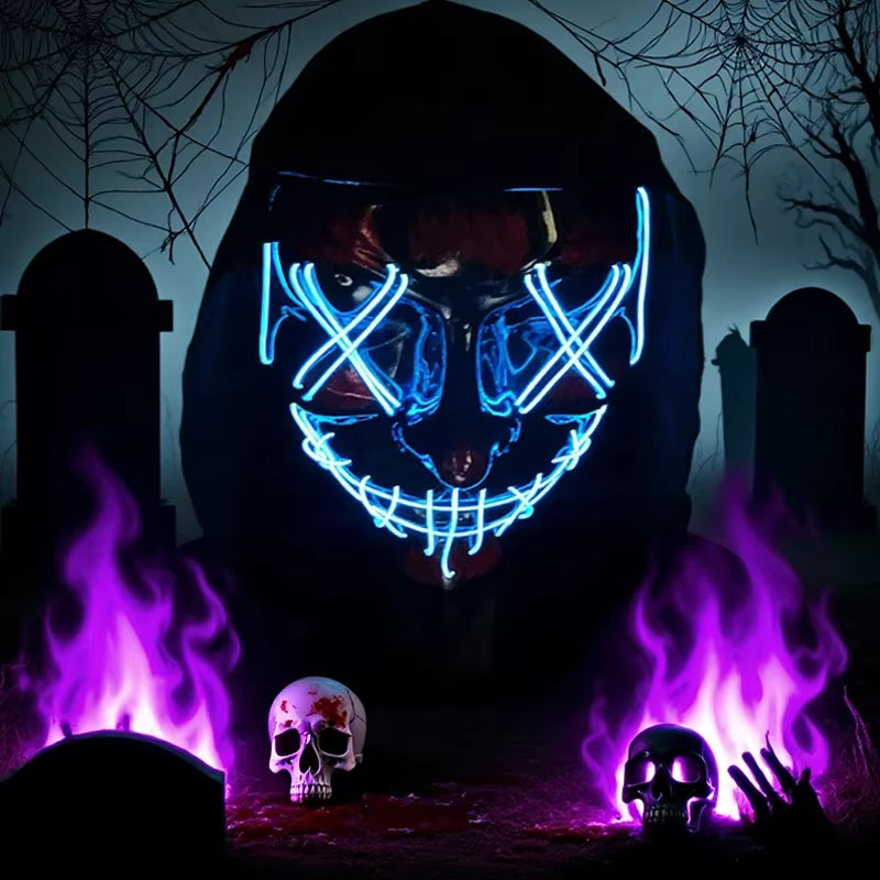 Wireless Neon LED Horror Mask
