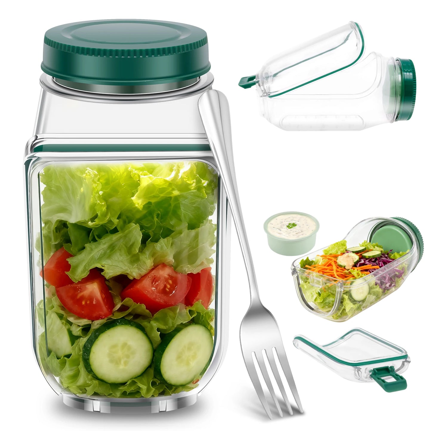 Side-Opening Salad Jar