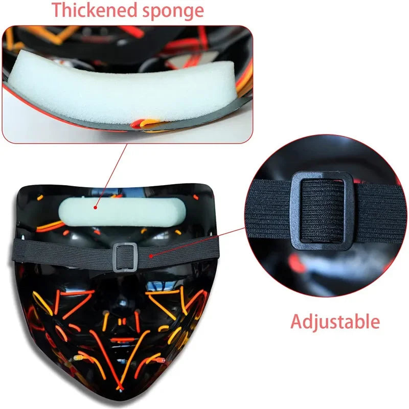 Wireless Neon LED Horror Mask